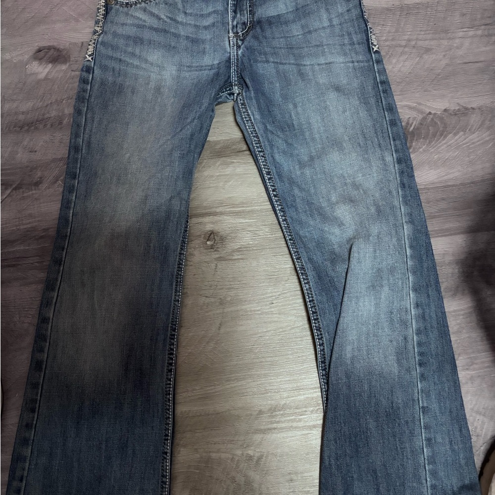 Wrangler Men's Faded Blue Bootcut Jeans